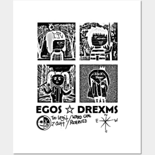 W3IRD GVNG ''EGOS + DREXMS'' (NEGATIVE) Posters and Art